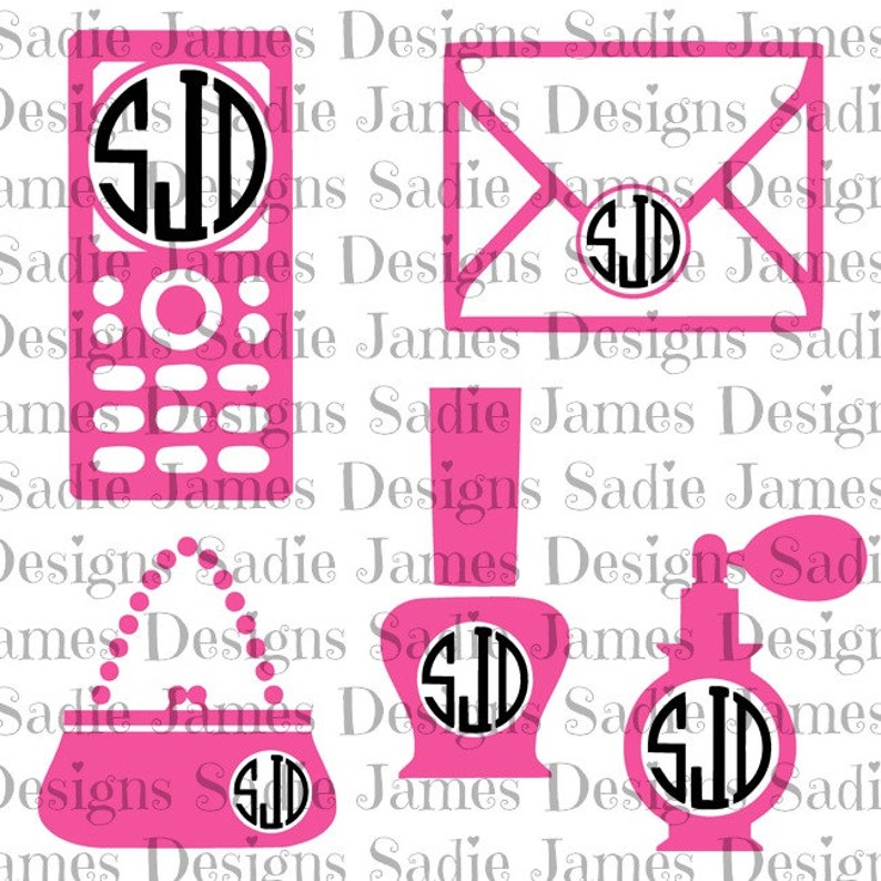 Download Girly Monogram Frames SVG and Silhouette Studio cutting files | Etsy