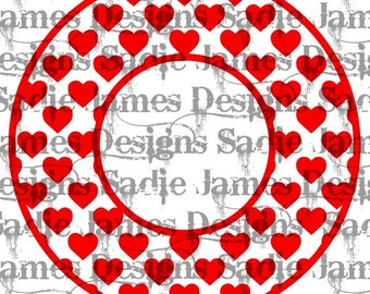 Valentine's Heart Monogram Frame SVG and Silhouette Studio cutting file, Instant Download