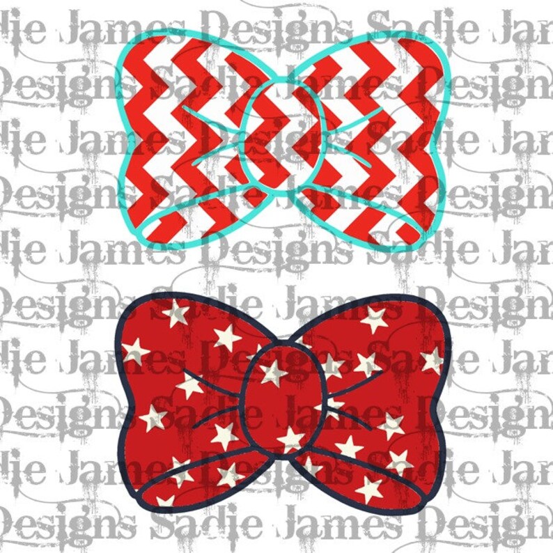 Chevron and Star Bow SVG and Silhouette Studio Cutting File - Etsy