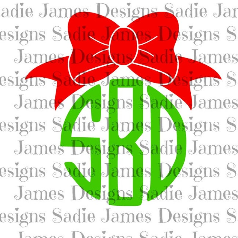 Download Bow monogram frame SVG and Silhouette Studio cutting file | Etsy