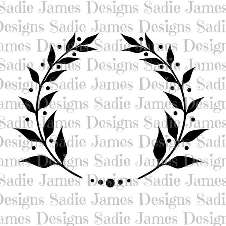 Download Laurel Leaf Wreath Monogram 1 SVG and Silhouette Studio | Etsy