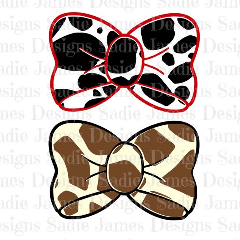 Download Dalmation and Giraffe print bow SVG and Silhouette Studio | Etsy
