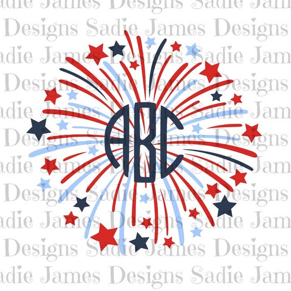 Download Instant Download Monogram Fireworks Svg And Silhouette Studio Cutting File Scrapbooking Paper Party Kids Vadel Com