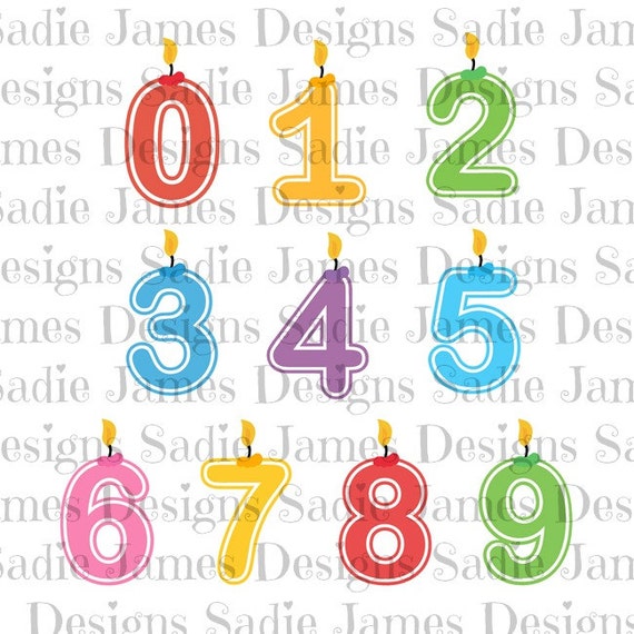 Number Birthday Candles Svg And Silhouette Studio Cutting Etsy