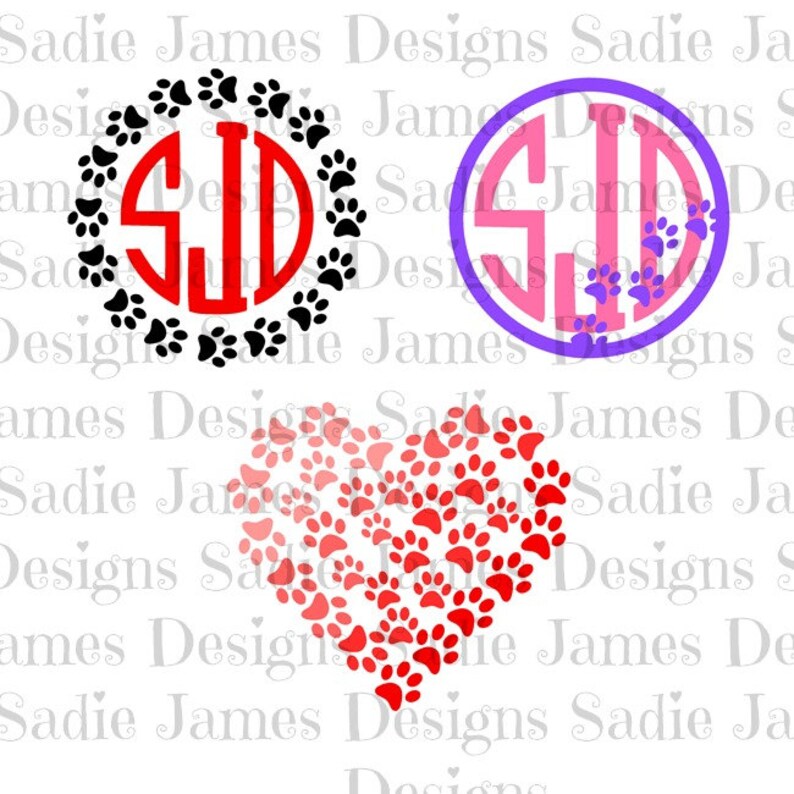 Download Paw Print monogram frame SVG and Silhouette Studio cutting ...