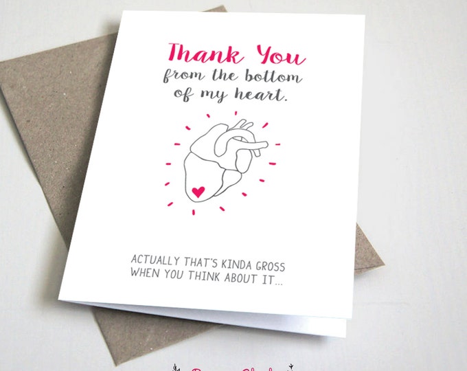 Thank You From The Bottom Of My Heart Greeting Card 1 25c Etsy