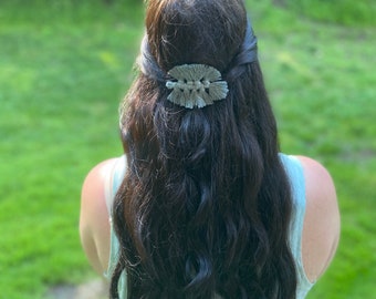 Macrame Feather Hair Clip