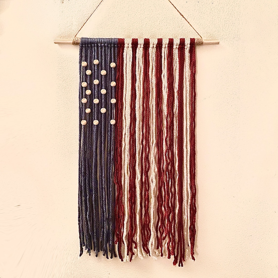 American Flag Yarn Hanging Etsy
