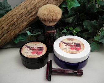 Cherry Pipe Tobacco Premium Quality Tallow & Shea Butter Luxury Shaving Soap