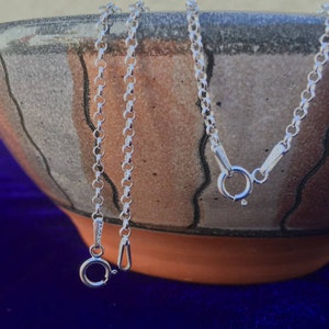 Sterling Silver .925 Rolo Chain Necklace w/spring ring clasp ||  Lengths 16&quot;, 18&quot;, 20&quot;, 24&quot;, 30&quot; || Ships free w/purchase of any other item