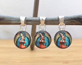 Virgin of Guadalupe Pendant: Sterling Silver, Mexican Folk Art
