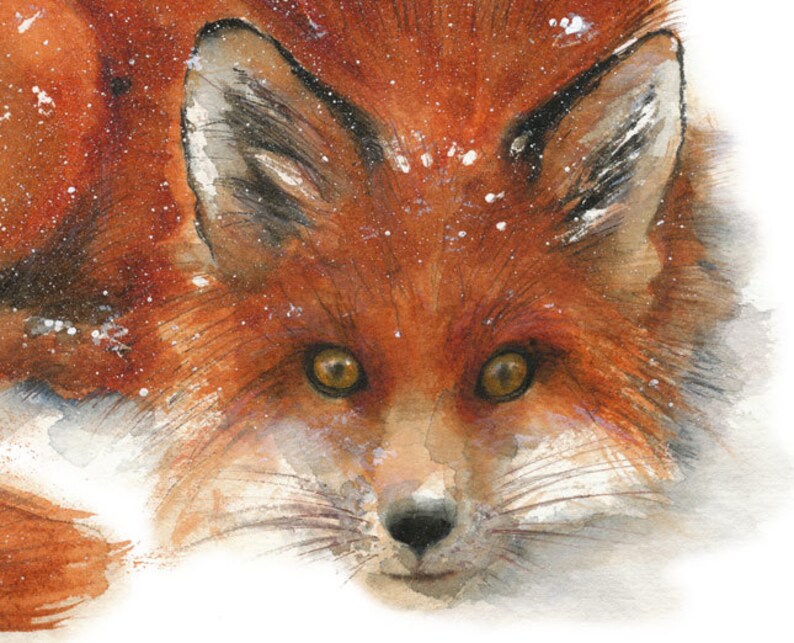 Fox Watercolor Painting. Art Print. Nature or Animal | Etsy