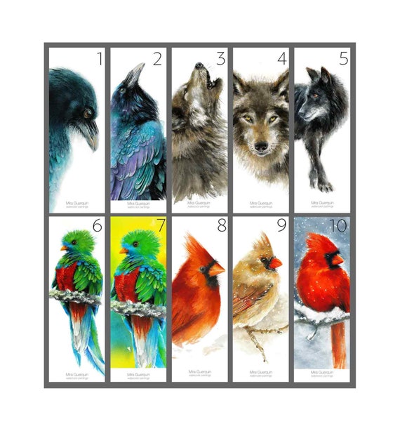 Bookmarks Set of 5 watercolor bookmarks of your choice. | Etsy