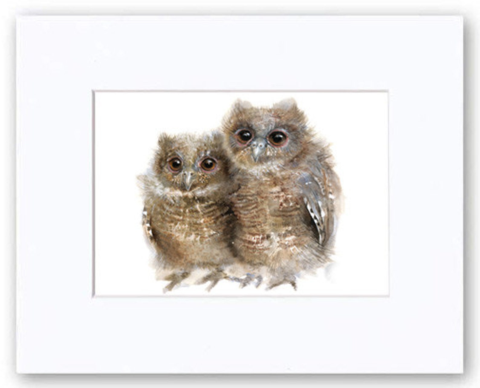 Owl Watercolor Baby Owls Giclee Print Nursery Decor - Etsy