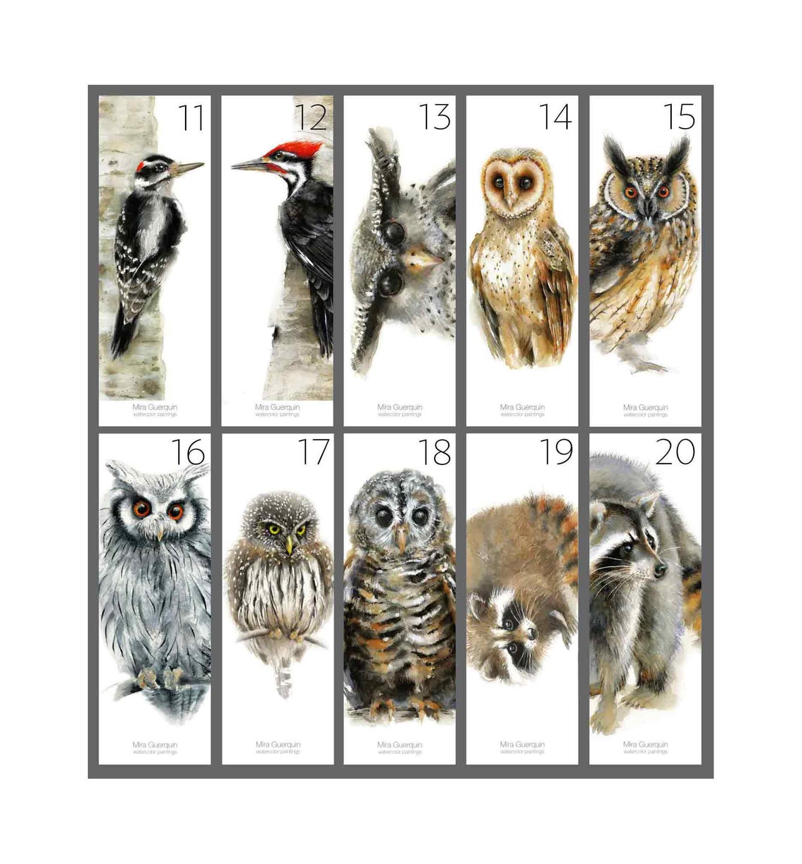 Bookmarks Set of 5 Watercolor Bookmarks of Your Choice. - Etsy