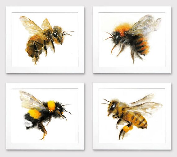 Honey Bee Watercolor Giclee Print
