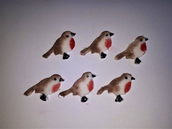 Edible Baby Robin Redbreast Cake Toppers Pack 6 Robins Etsy