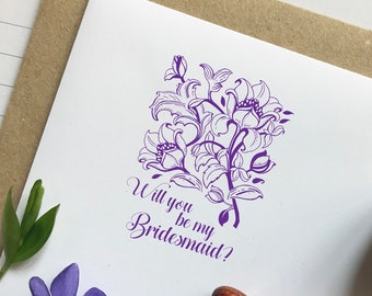 Will you be my Bridesmaid? Wooden Stamp - Wedding Planning. Save the date stamp. Bridesmaid Proposal Cards. DIY Be my Bridesmaid Card supply