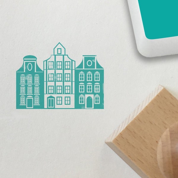 Vintage Architecture Rubber Stamp - Old Flemish Style - Historical House Stamp - Craft Stamp