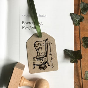 Custom Design of EX LIBRIS Wooden Stamp. Drawing according to Your Idea. Artistic Bespoke Stamp. Examples of made-to-order Design in Gallery image 5