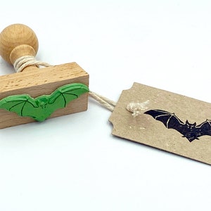 Flying BAT wooden stamp