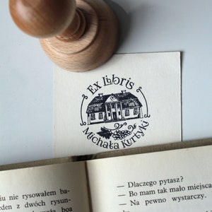 Vintage Mansion Personalized Wooden Stamp Custom Name Stamp Charming Personalized House Stamp for Orders image 2