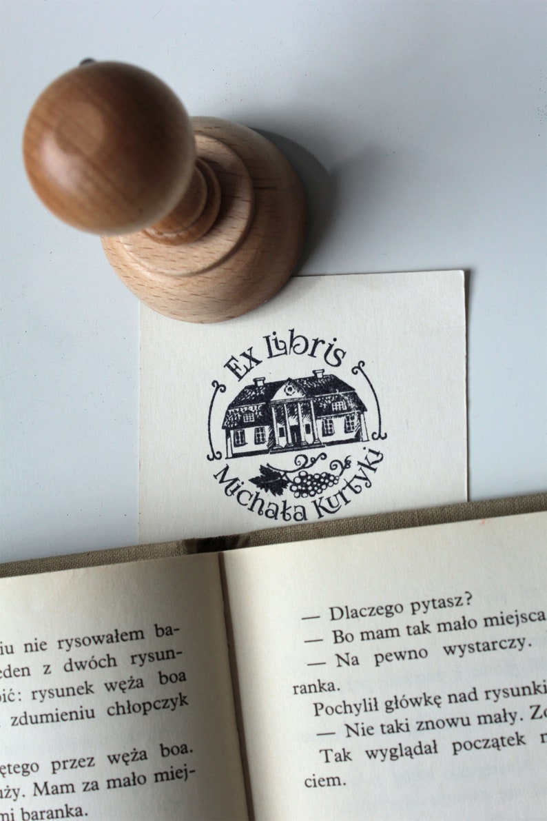 Vintage Mansion Personalized Wooden Stamp Custom Name Stamp Charming Personalized House Stamp for Orders image 2