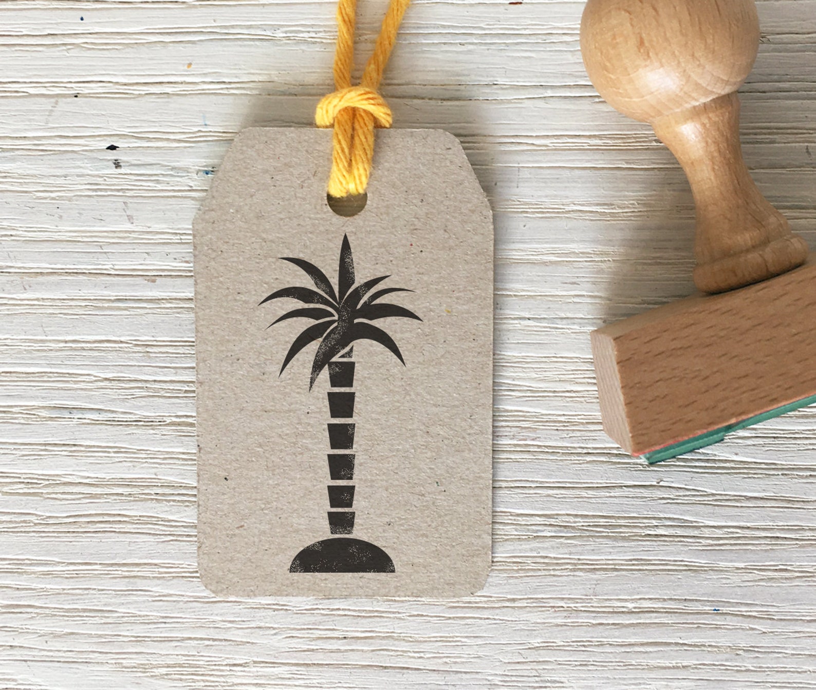 The Coconut PALM Tree Rubber STAMP on a Crafted Wooden Handle Etsy