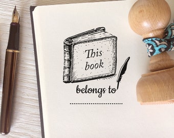 This book belongs to... - universal Ex Libris wooden stamp