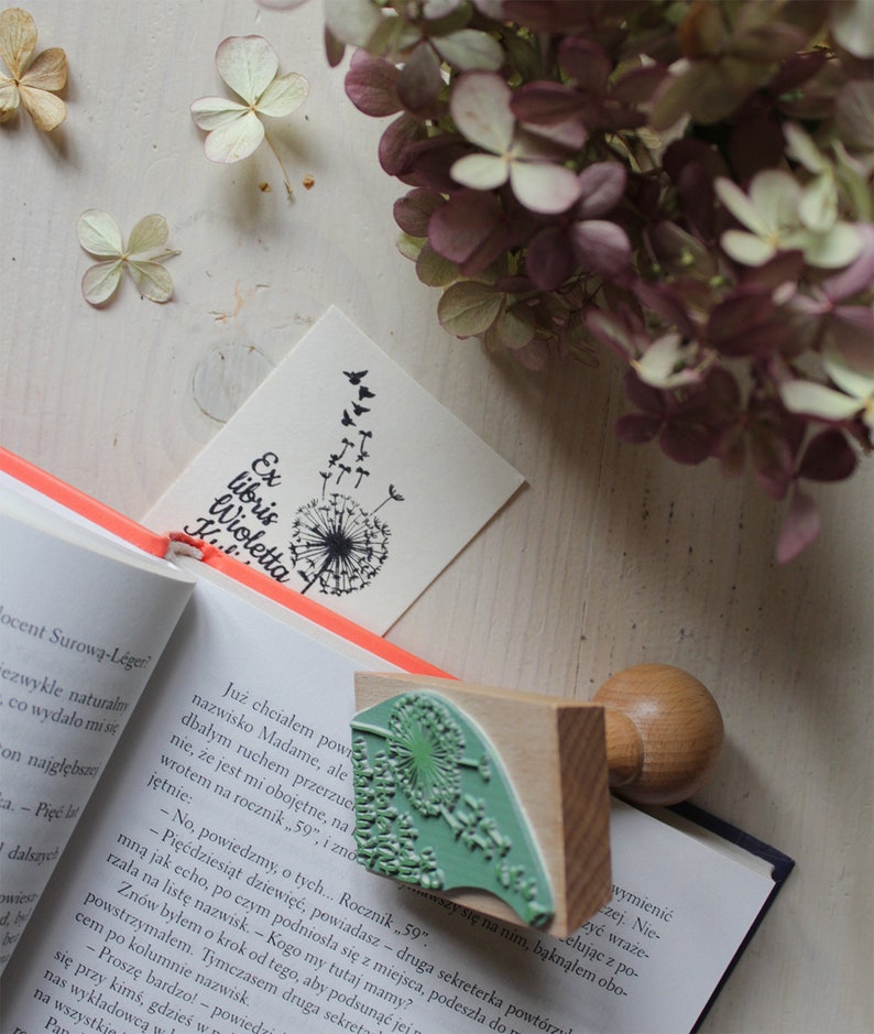 EX LIBRIS Wooden Stamp Artistic Design on REQUEST Bespoke Etsy