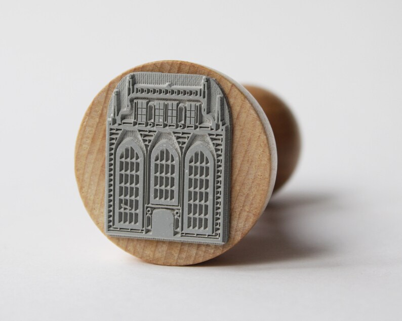 Stamp from Gdansk ARTUS COURT, old building rubber stamp, old architecture image 3