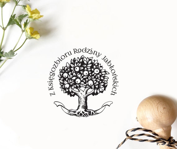 MELO Personalizzato Ex Libris Timbro in legno L'albero della vita