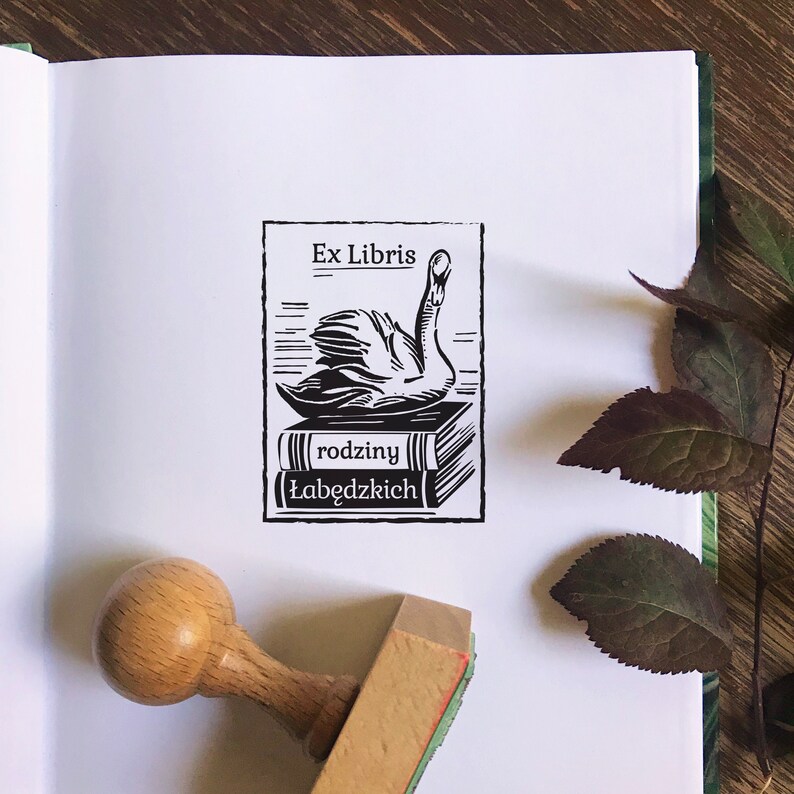 EX LIBRIS wooden stamp, Artistic Design on REQUEST Bespoke Ex Libris Stamp Gift Examples of our work in photo gallery image 2