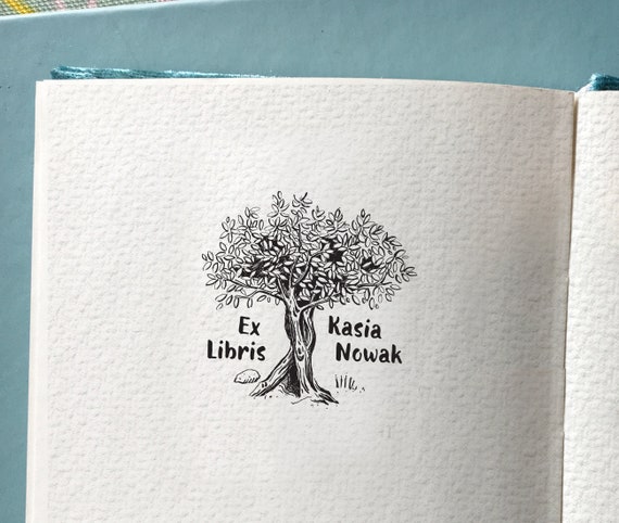 OLIVENBAUM Personalisierter Ex Libris Holzstempel - Griechischer Olivenbaum  - Geburtstagsgeschenk - Perfektes Geschenk fr Buchliebhaber - Etsy.de