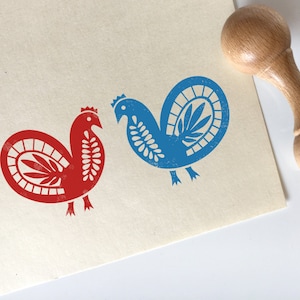 BOHO HEN 2er Set Stempel für Scrapbooking. HENNE Ethno Holzstempel aus Polen. Kleine Geschenkidee. Ethnische Motive Liebhaber.  Ethno-Stempel