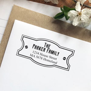 RETURN Adresstempel met rand - adresstempel - houten adresstempel voor eigendom - gepersonaliseerde rubberen adresstempel - personalisatie