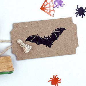 Flying BAT HALLOWEEN wooden stamp.
