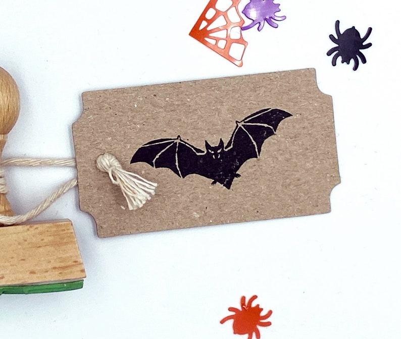 Flying BAT HALLOWEEN wooden stamp.