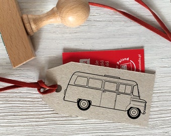 Old Car Wooden Stamp. Vintage Flat-Face Car "Nysa" rubber stamp. Car Show Enthusiast Gift Idea. Scrapbooking, Card Making. Wrapping Paper.