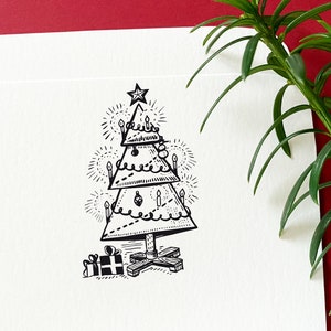 Choinka - świąteczna drewniana pieczątka - Stempel świąteczny z choinką