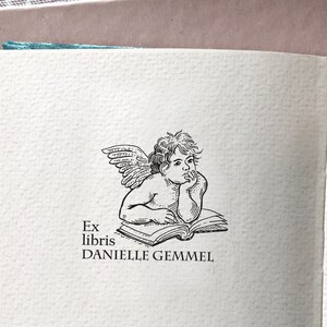 Personalized Putto Ex Libris Stamp: Custom Bookplate for Book Lovers
