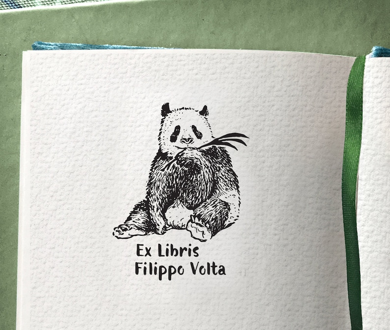 PANDA Personalised Ex Libris Wooden Stamp