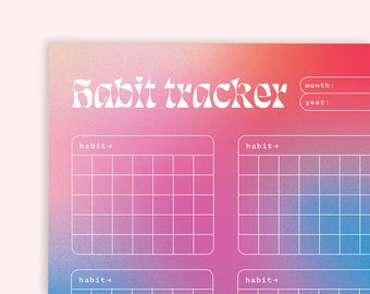 Daily Habit Tracker | PRINTABLE Tracker | Monthly Tracker | Monthly Goal Tracker | Fitness Tracker | Colourful Downloadable | Bullet Journal