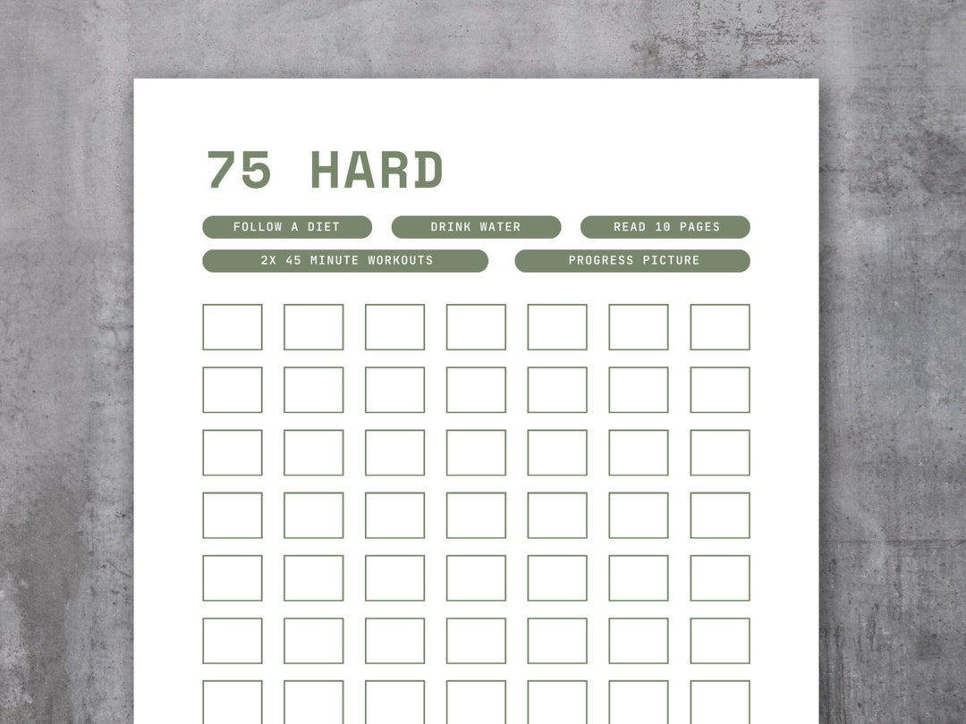 75 Hard Challenge Tracker PRINTABLE Tracker Etsy 75-hard-challenge-tracker-printable-tracker-etsy
