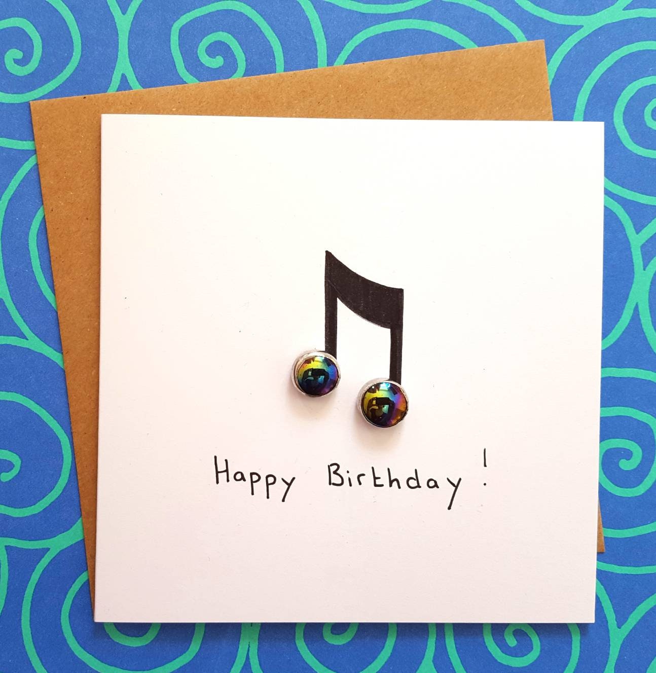 Music Notes Birthday Card Music Lovers Card Musician Card Etsy