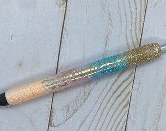 Sunset Beach Glitter Gel Pen, Personalized Custom Pen