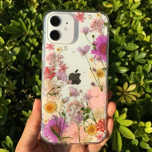 Handmade real dried pressed flower phone case, iphone se 7 8 plus x xr xs 11 12 13 pro max case, samsung galaxy s10 s20 fe s21 note 20 case