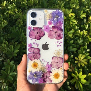 Handmade real dried pressed flower phone case, iphone 7 8 plus x xr xs 11 12 pro max case, samsung galaxy s8 s9 s10 s20 note 9 10 plus case