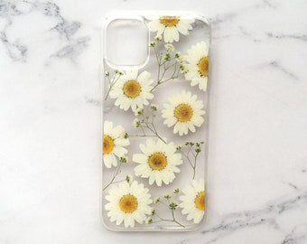 Pressed flower daisy clear phone case google pixel 4 case google pixel 3 case pixel 3a case pixel 5 google pixel 2 xl case pixel 4a xl