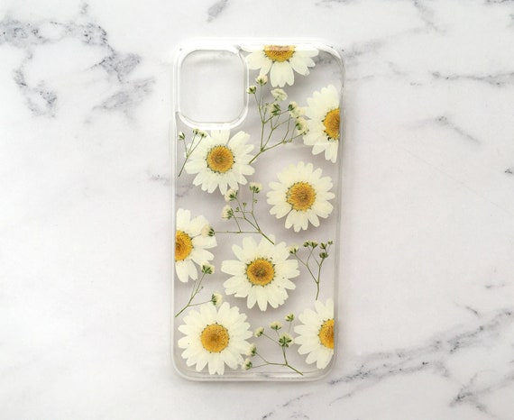 Pressed flower daisy clear phone case google pixel 4 case google pixel 3  case pixel 3a case pixel 5 google pixel 2 xl case pixel 4a xl